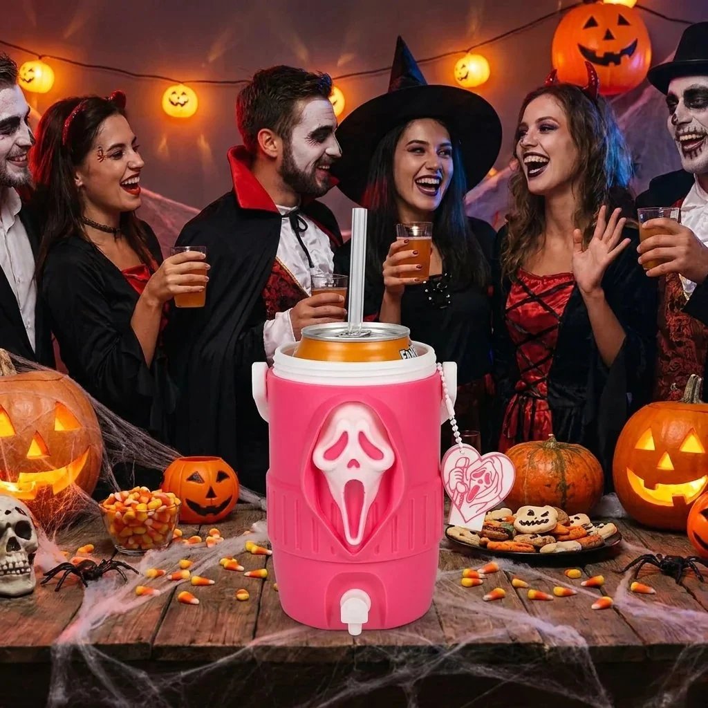 🔥HOT SALE🔥3D Scream Ghost Face Portable Handle Tumbler – Gothic Horror Aesthetic Cup Full Listing