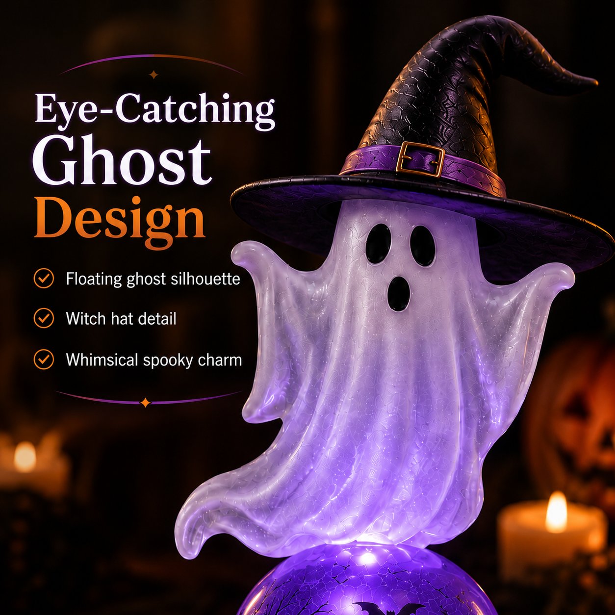 🎃Halloween Raven Crystal Ball Lighted Decor👻