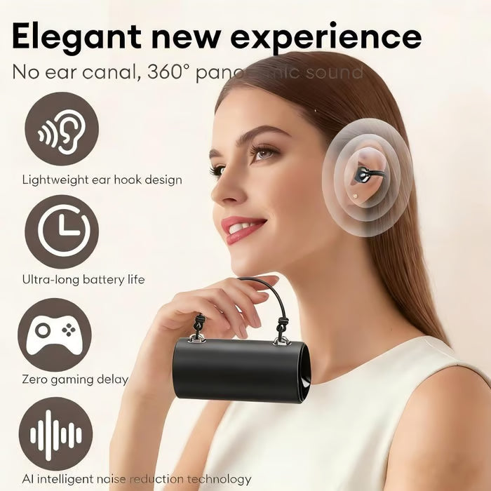 💖 Jewelry worn on your ears! Butterfly clip-on Bluetooth earphones, painless to wear, Bluetooth 6.0, IPX5 waterproof.