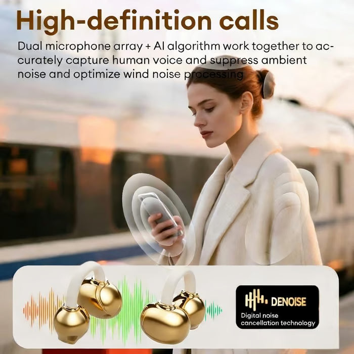 💖 Jewelry worn on your ears! Butterfly clip-on Bluetooth earphones, painless to wear, Bluetooth 6.0, IPX5 waterproof.