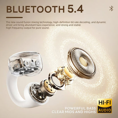 💖 Jewelry worn on your ears! Butterfly clip-on Bluetooth earphones, painless to wear, Bluetooth 6.0, IPX5 waterproof.