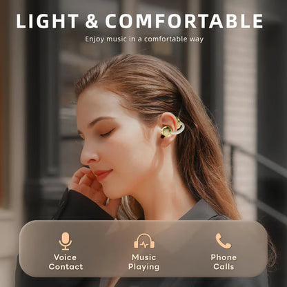 💖 Jewelry worn on your ears! Butterfly clip-on Bluetooth earphones, painless to wear, Bluetooth 6.0, IPX5 waterproof.