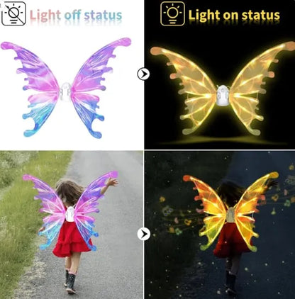 Glowing Fairy Wings For Girls Pretend Play Dress-up toys , Butterfly Wings for 3+ year Years Girls, Fun Play, Fancy Toy for Kids Halloween, Christmas Birthdays gift