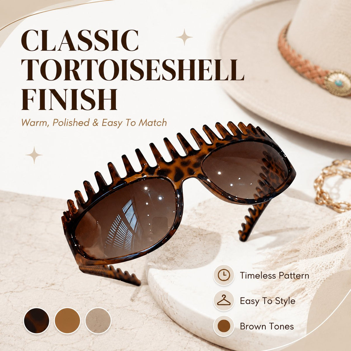 ⭐️Last Day 50% OFF😎 2-In-1 Tortoiseshell Headband Sunglasses – Stylish Shade & Hair Control in Seconds