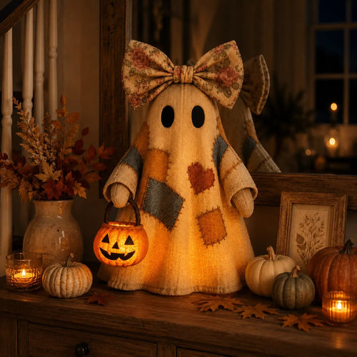 🎃LIMITED-TIME OFFER – Lighted Vintage Patchwork Ghost ✨