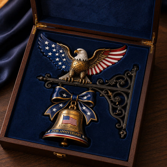 🔔 Commemorative Eagle Bell | Vintage Cast Iron Bracket | Handcrafted Detail