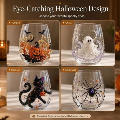 🔥 LAST DAY-60% OFF | 🎃 8-Piece 3D Sculpted Halloween Glass Set - Perfect for parties and cozy autumn bars