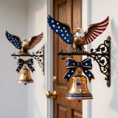 🔔 Commemorative Eagle Bell | Vintage Cast Iron Bracket | Handcrafted Detail