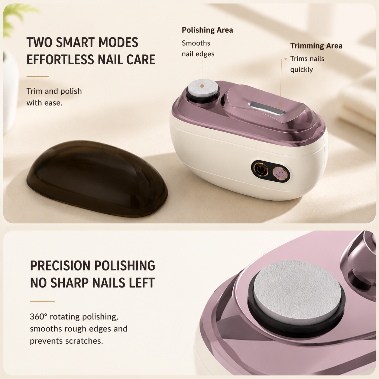 ✂️ LIMITED-TIME 49% OFF! 💅 2-in-1 Smart Electric Nail Clipper & Polisher 🌟