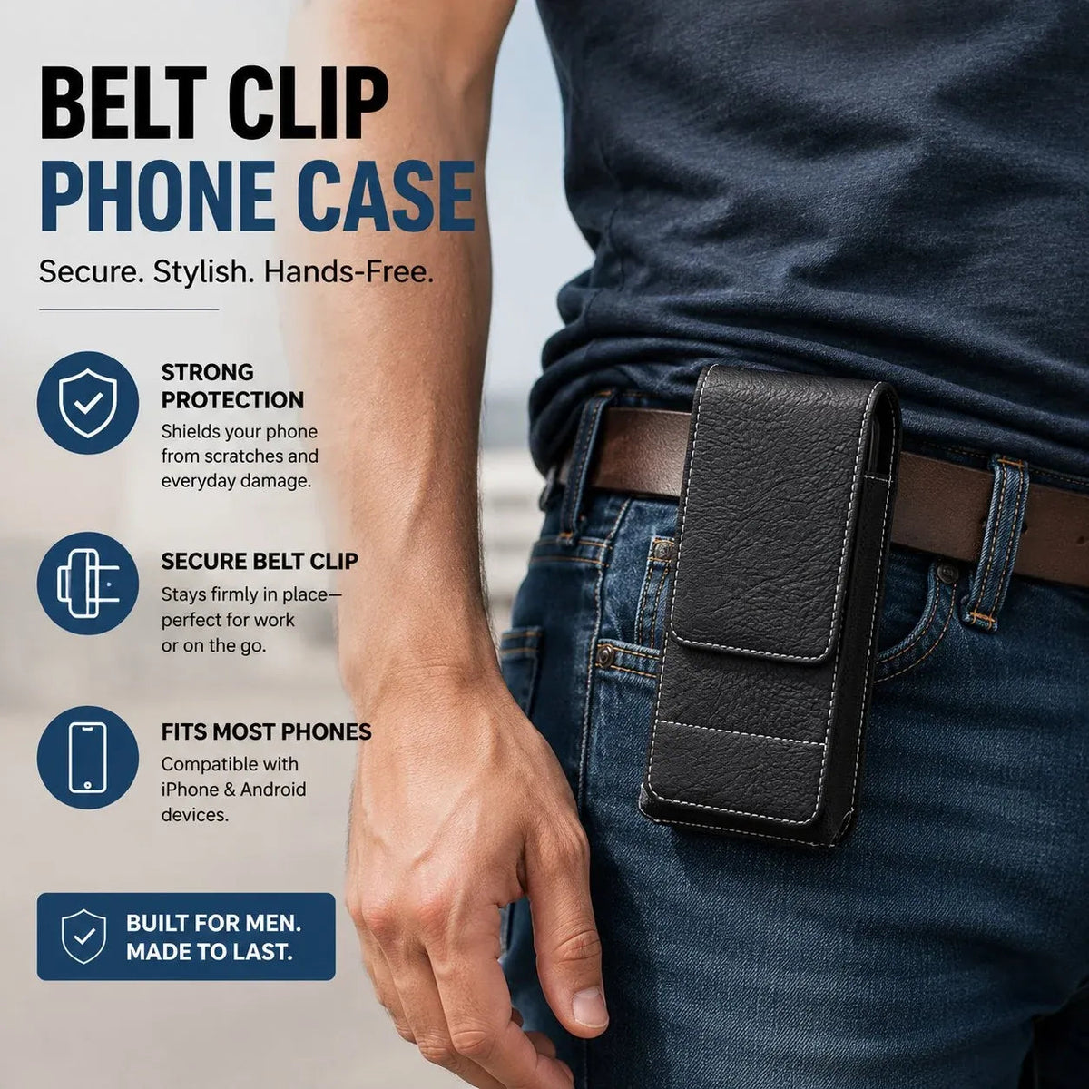 🔥Waist Belt Cell Phone Pouch 📱 Multi-Pocket Leather Organizer with Card Holder – Stylish & Practical!