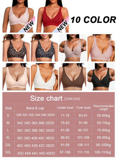 Seamless Wireless Full-Coverage Bra