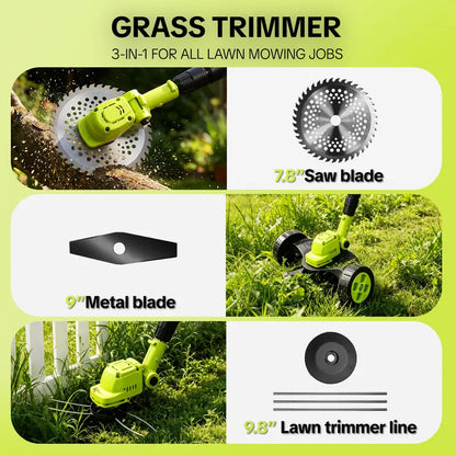 🔥FLASH SALE SAVE 55% OFF🌿21V 3-in-1 Cordless Trimmer Edger Mini Mower (2 Batteries Included)