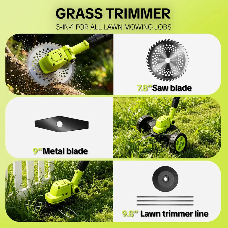 🔥FLASH SALE SAVE 55% OFF🌿21V 3-in-1 Cordless Trimmer Edger Mini Mower (2 Batteries Included)