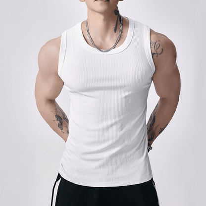 🔥Men's  Wide Strap Ribbed Tank Top