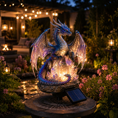 💜 Amethyst Crystal Dragon – Solar Dragon Crystal Garden Light✨️