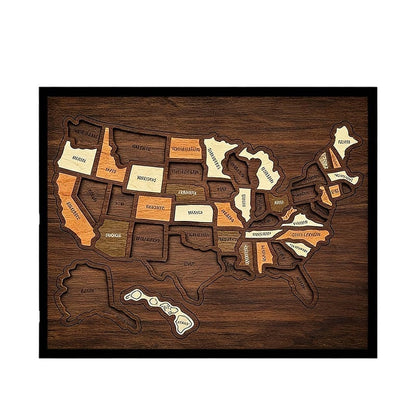 🎁LAST DAY Promotion-Wooden USA Map Puzzle 🗺️🔥