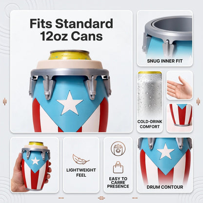 🎖️🪘Conga-Style Can Holder – Celebrate Caribbean Pride, One Sip at a Time