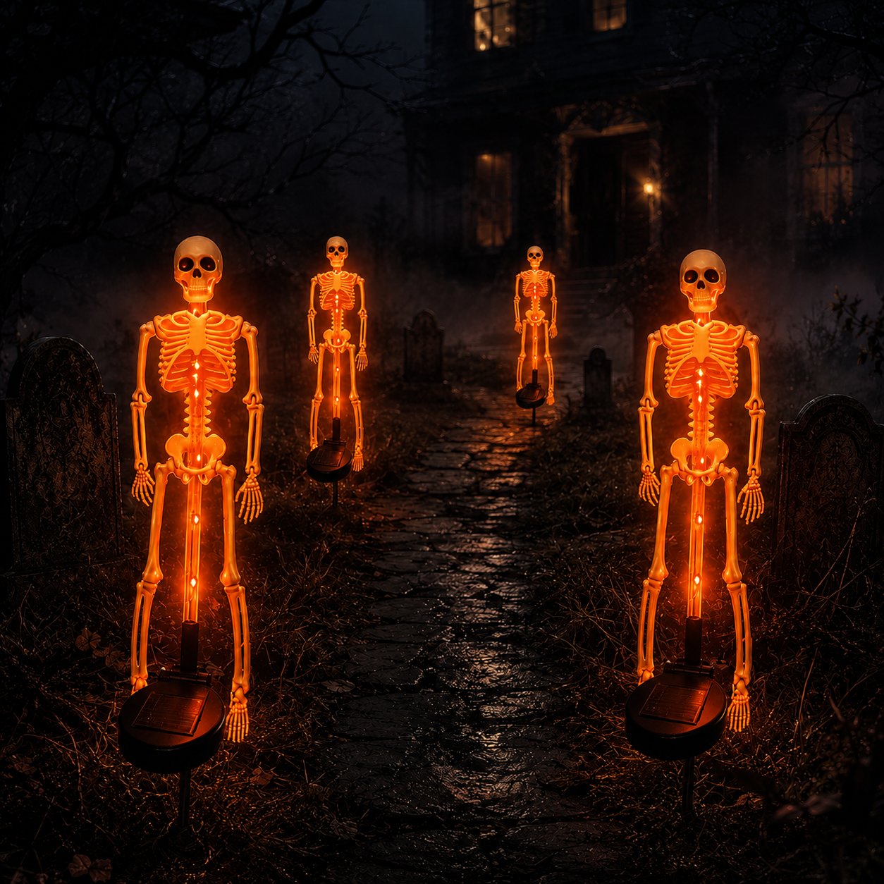 🔥HOT SALE💜💀 Solar Skeleton Yard Stake – Spooky Halloween Outdoor Light Decoration