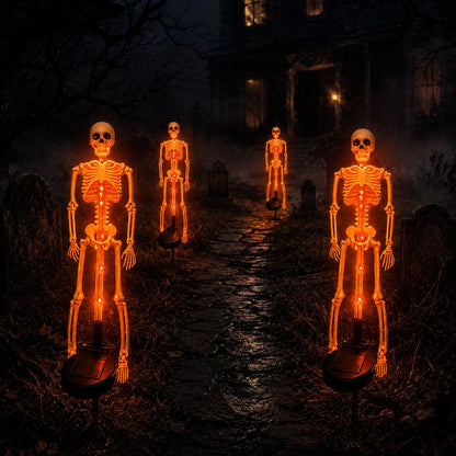 🔥HOT SALE💜💀 Solar Skeleton Yard Stake – Spooky Halloween Outdoor Light Decoration