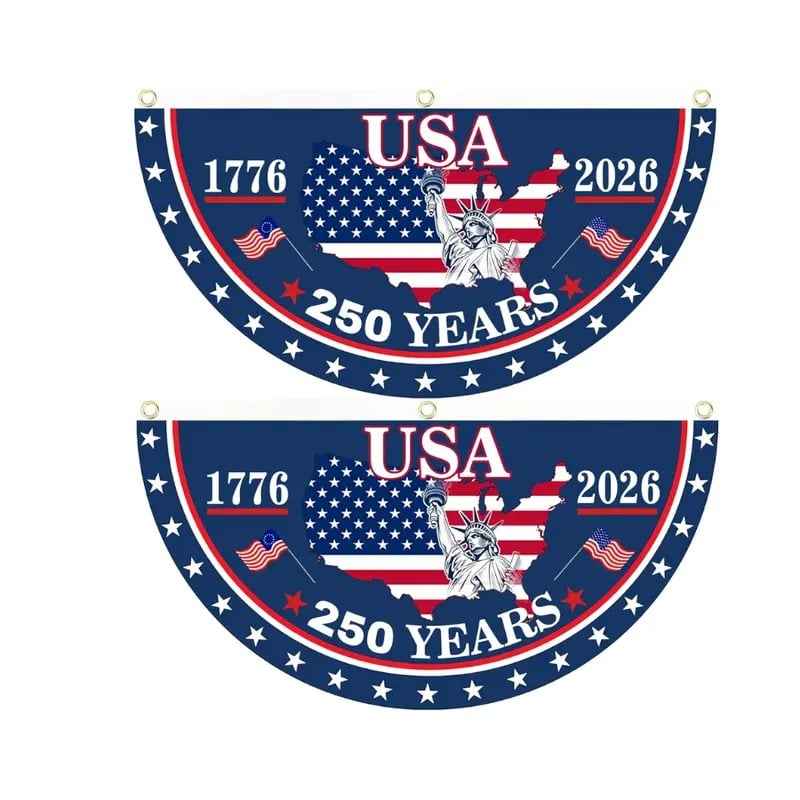 250th Anniversary of Independence 🎇 1776–2026 — Patriotic-Themed Outdoor Semicircular Banner 🎊