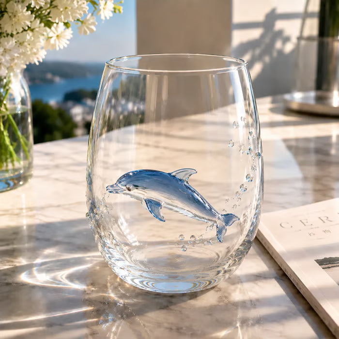 🌊 Artisanal 3D Ocean Life Glass – A Tiny Underwater World in Every Sip ✨