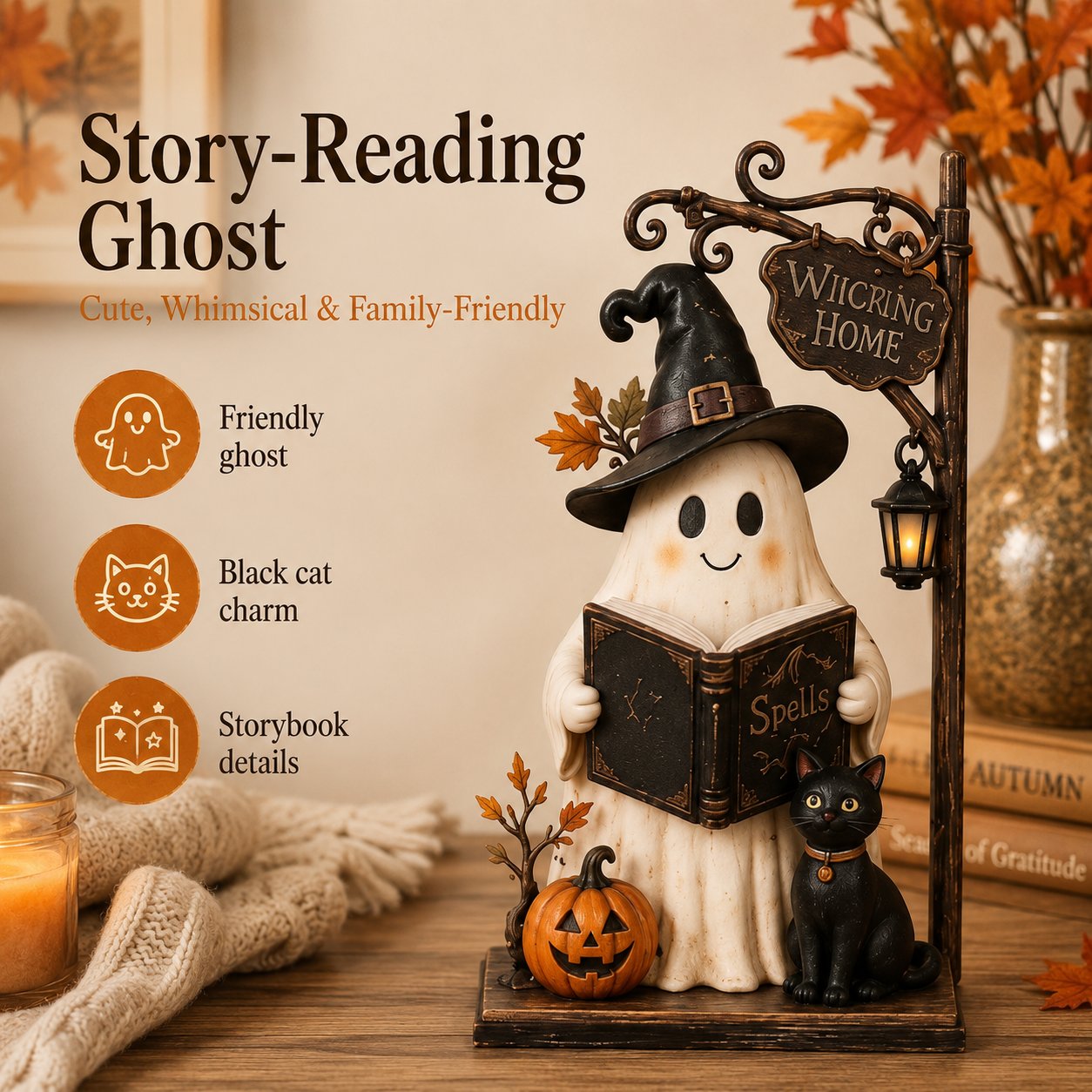 🔥Last Day 49% OFF - 🧙🖤🎃 Enchanted Halloween Haunted House Light-Up Figurine Collection