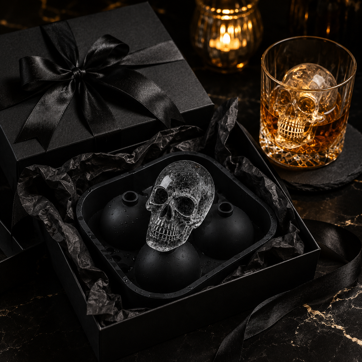 🥳2026 HOT SALE💀🧊 50% OFF! DIY Silicone Skull Ice Cube Tray – Giant slow-melt skull for whiskey, cocktails & more✨
