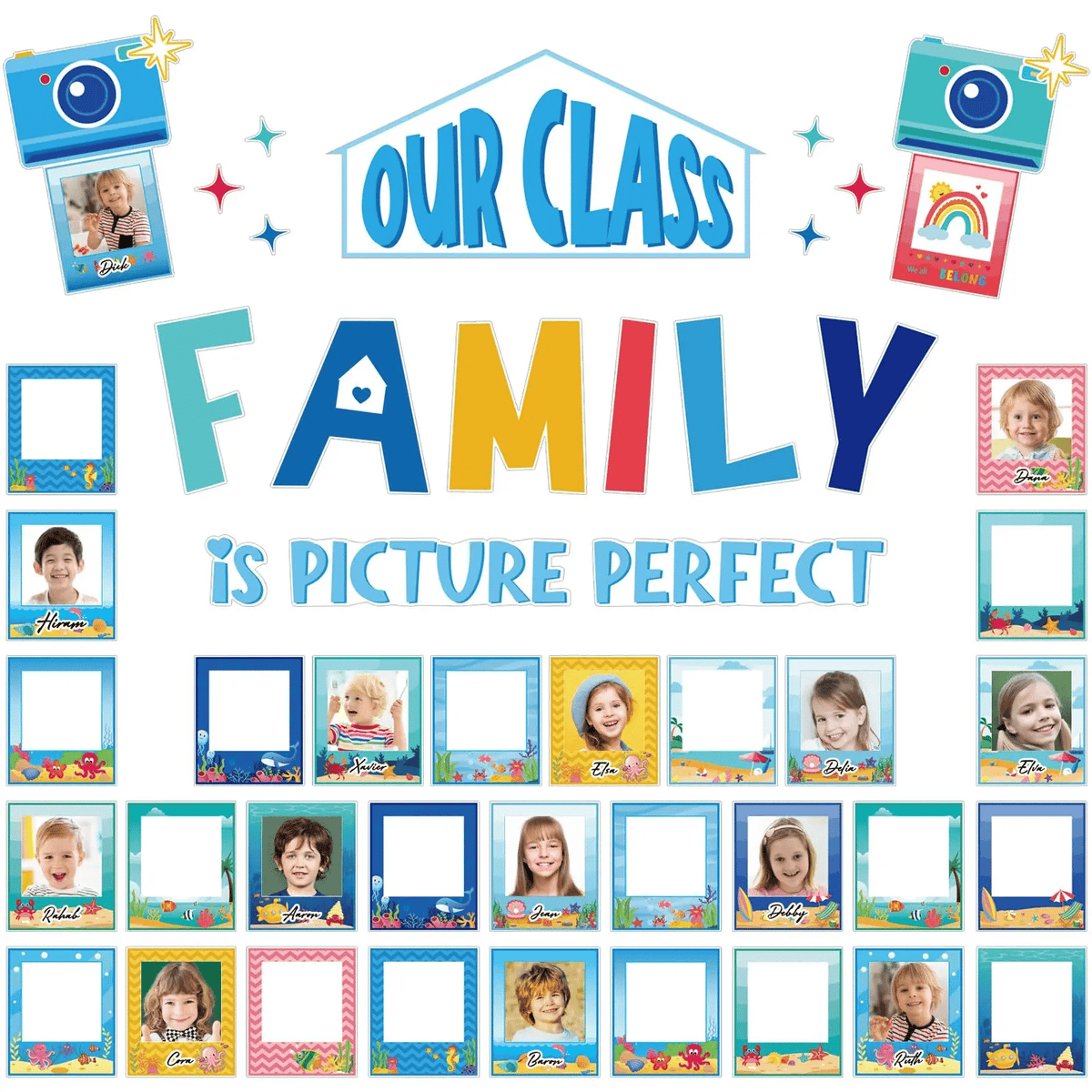 🏫"Our Class Is a Big Family" Photo-Frame Style Bulletin Board Decoration🎒