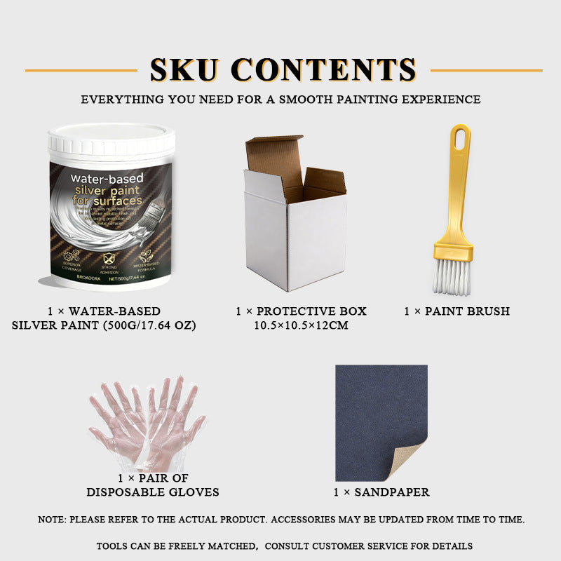 [Silver paint identical to that used by the shipyard] ✨ Water-Based Metallic Silver Paint | One-Coat Rust Eradicator & Mirror Finish | Low VOC & Safe Indoors 🛡️