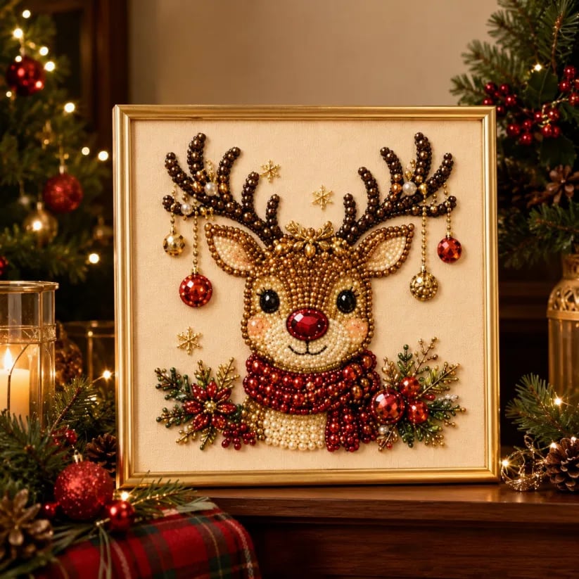 🧘Relaxing & Beginner Friendly -🌲DIY Pearl Diamond Painting Art  Christmas Series Kit