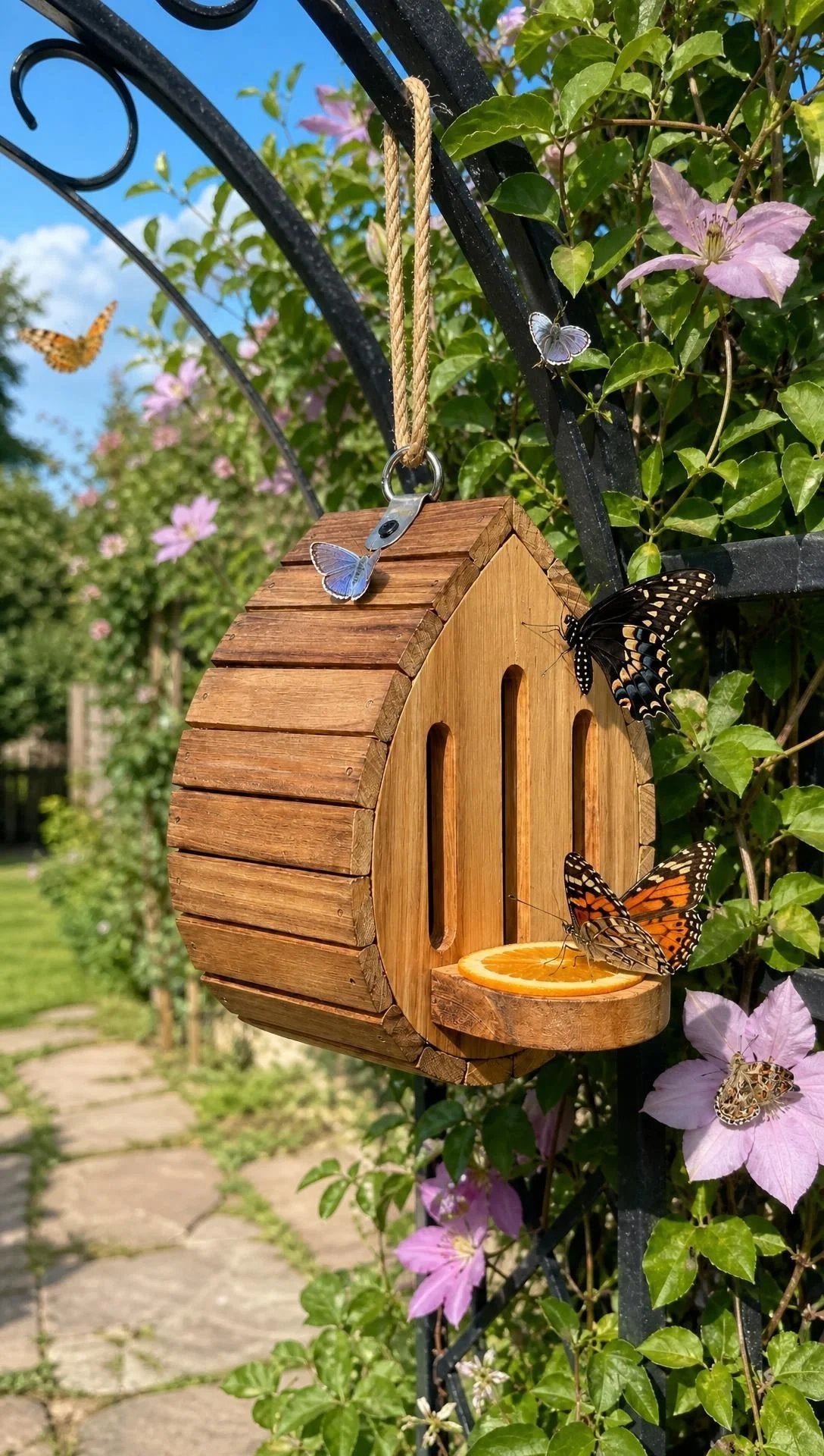 🔥 LAST DAY 50% OFF - 🦋 Handmade Butterfly House with Feeder Station