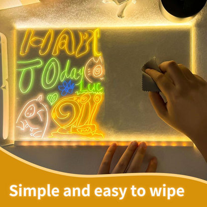 🎅The perfect gift for this Christmas🎁Creative Rewritable Acrylic LED Message Board 🎨 (set come with 7 Pens)