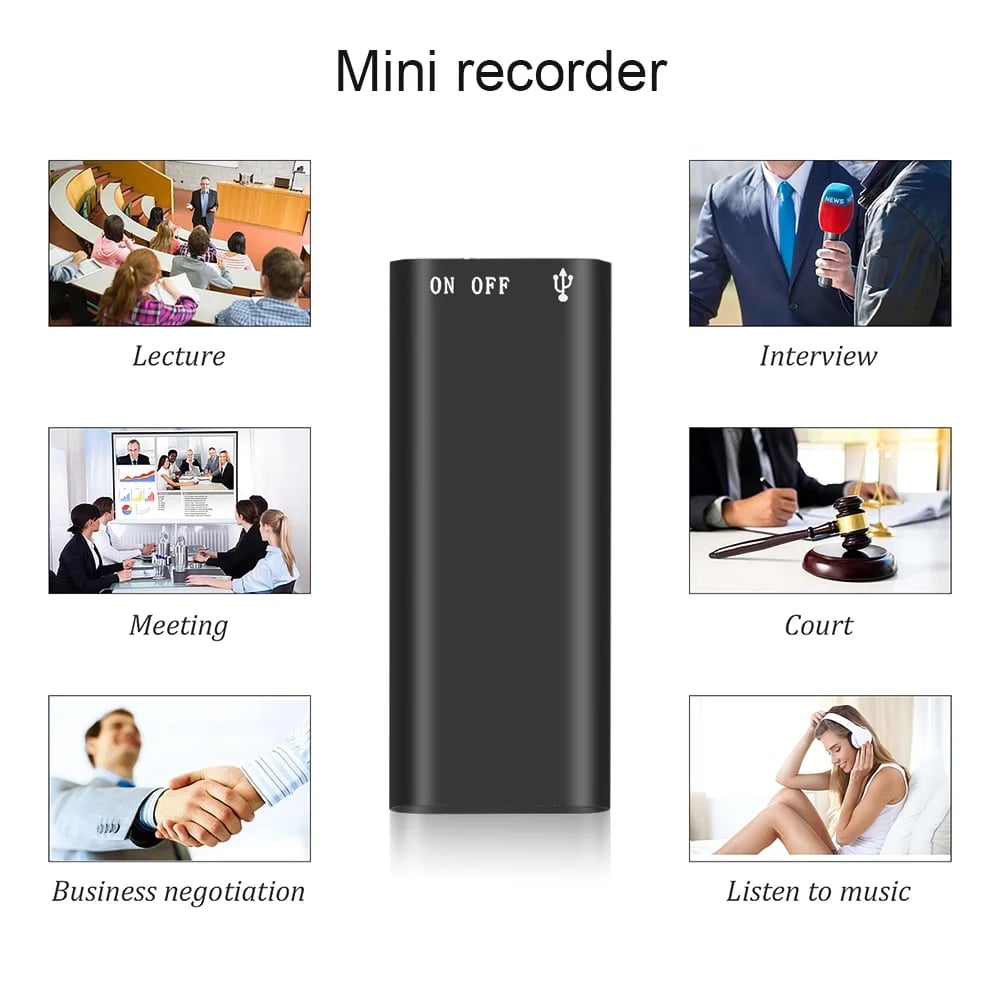 8GB  Professional Voice Activated Digital Recorder & MP3 Player