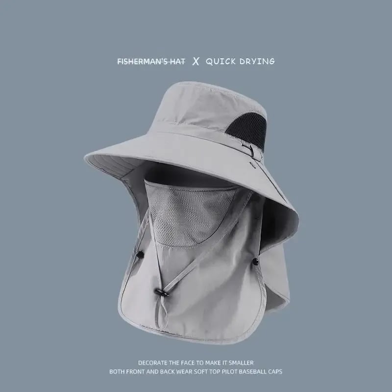 Spring/Summer Fisherman's Hat Detachable Outdoor Fishing Face Covering Neck Protection