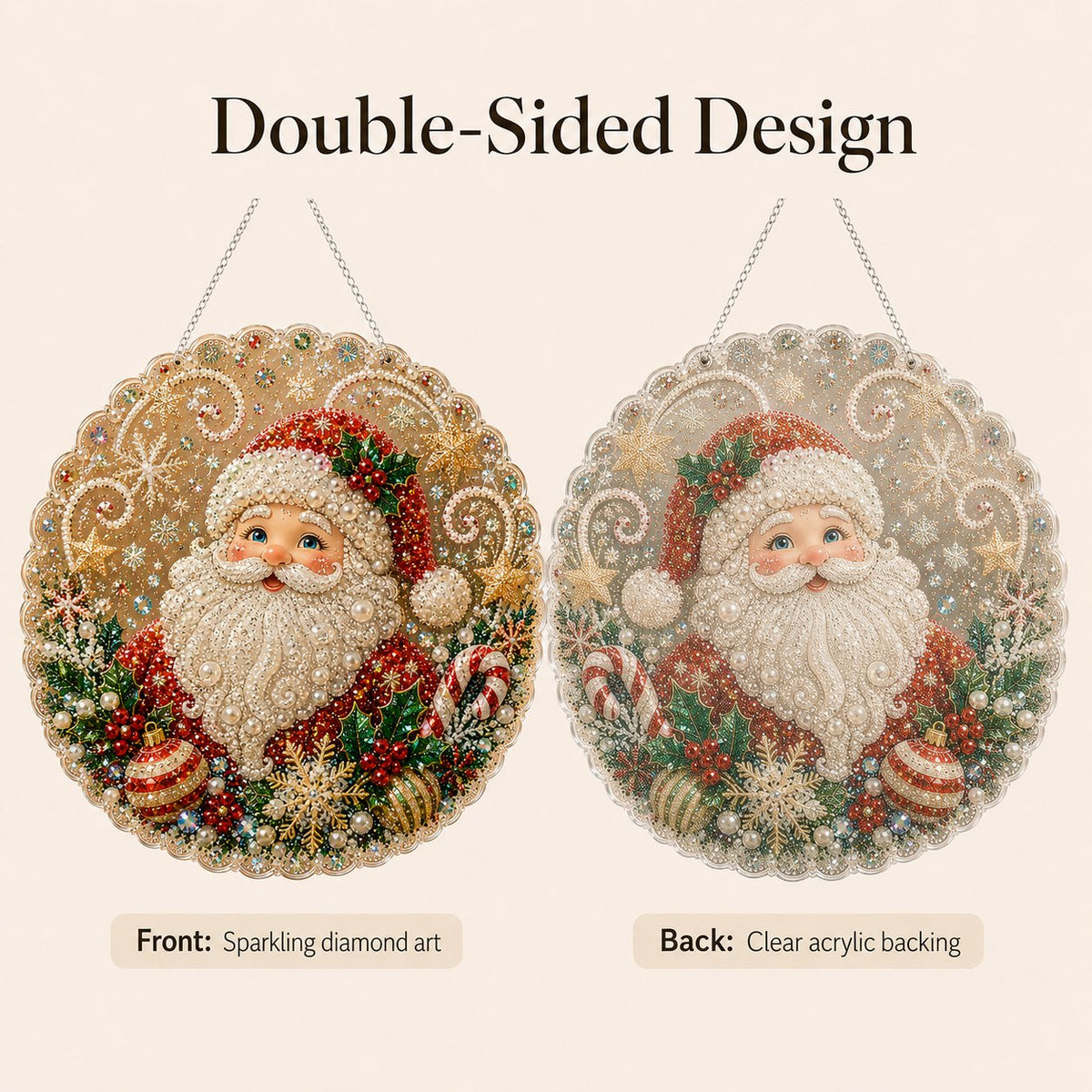 🎄 LIMITED TIME！！ 49% OFF – ✨ Christmas Pearl Diamond Art Hanging Ornament Kit | Luxury Flocked Canvas with Scratch-Resistant Non-Fading Pearl Beads DIY Handmade Holiday Hanging Decor 🎅💎