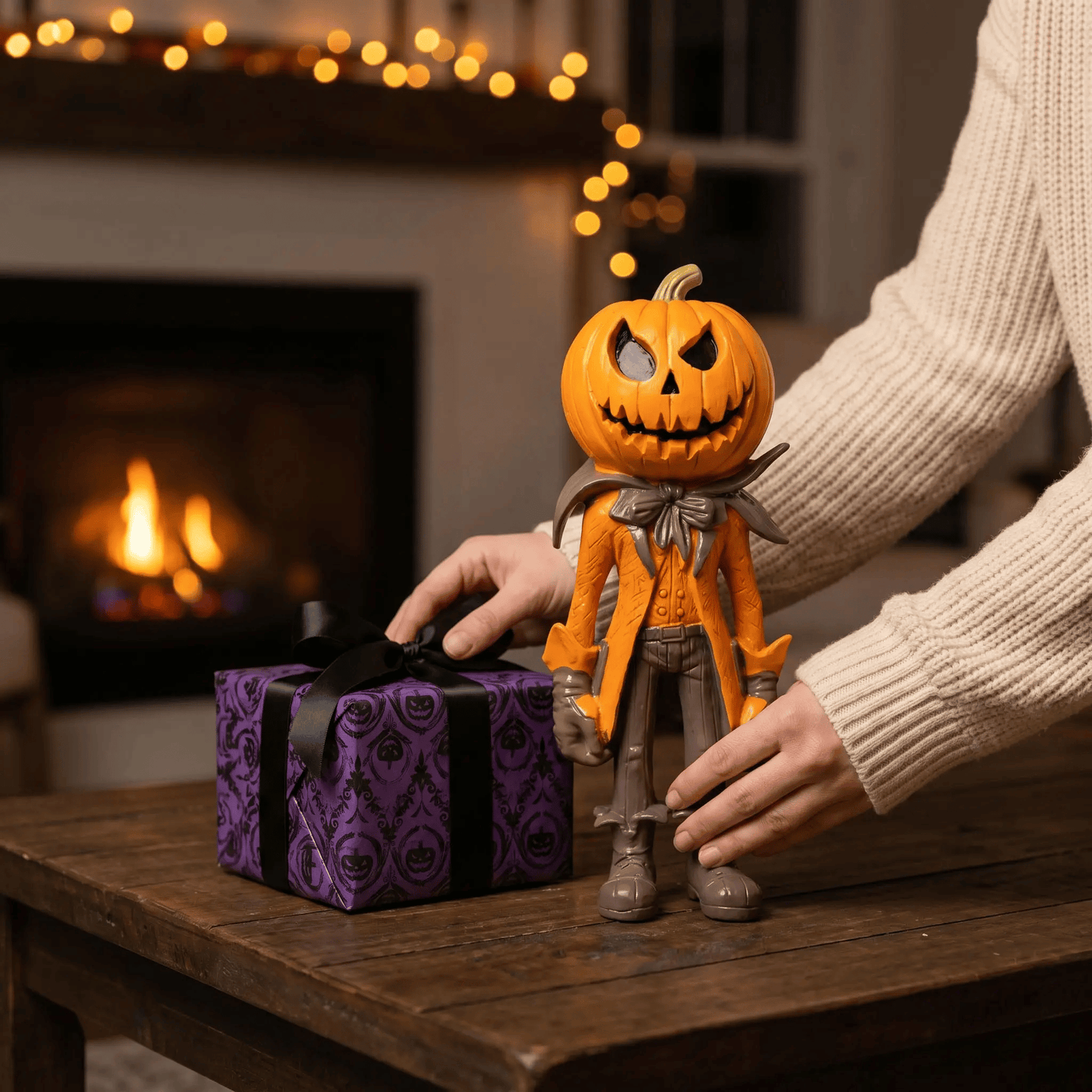 🎁✨️Only $38.98 This Week🌟🎃 Halloween Pumpkin Man Figurine – 👻Whimsical Autumn Tabletop Décor