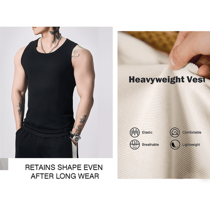 🔥Men's  Wide Strap Ribbed Tank Top