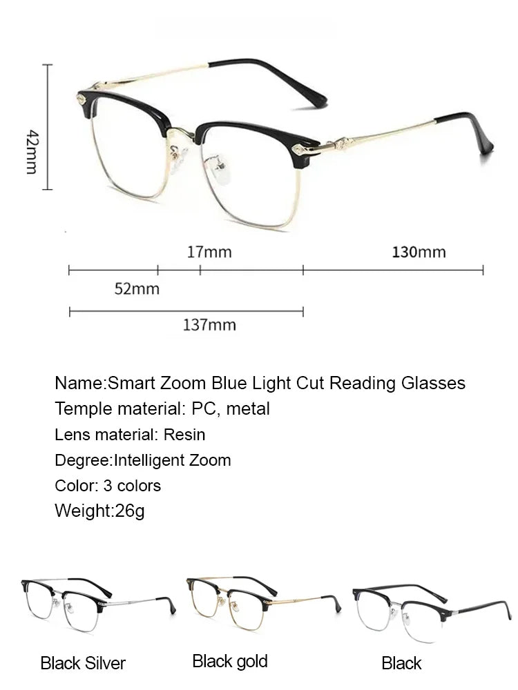🔥Best Selling 50% Off👓Automatic zoom anti-blue light presbyopia glasses