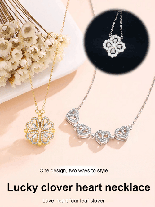 🍀Today 50% OFF-Transformable Lucky Heart Clover Pendant Necklace💎 | The Gift She'll Never Take Off