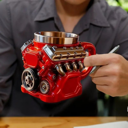 🏎️ Automotive Engine Pattern Mug | Novelty Home & Office Cup