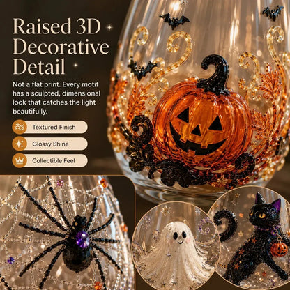 🔥 LAST DAY-60% OFF | 🎃 8-Piece 3D Sculpted Halloween Glass Set - Perfect for parties and cozy autumn bars
