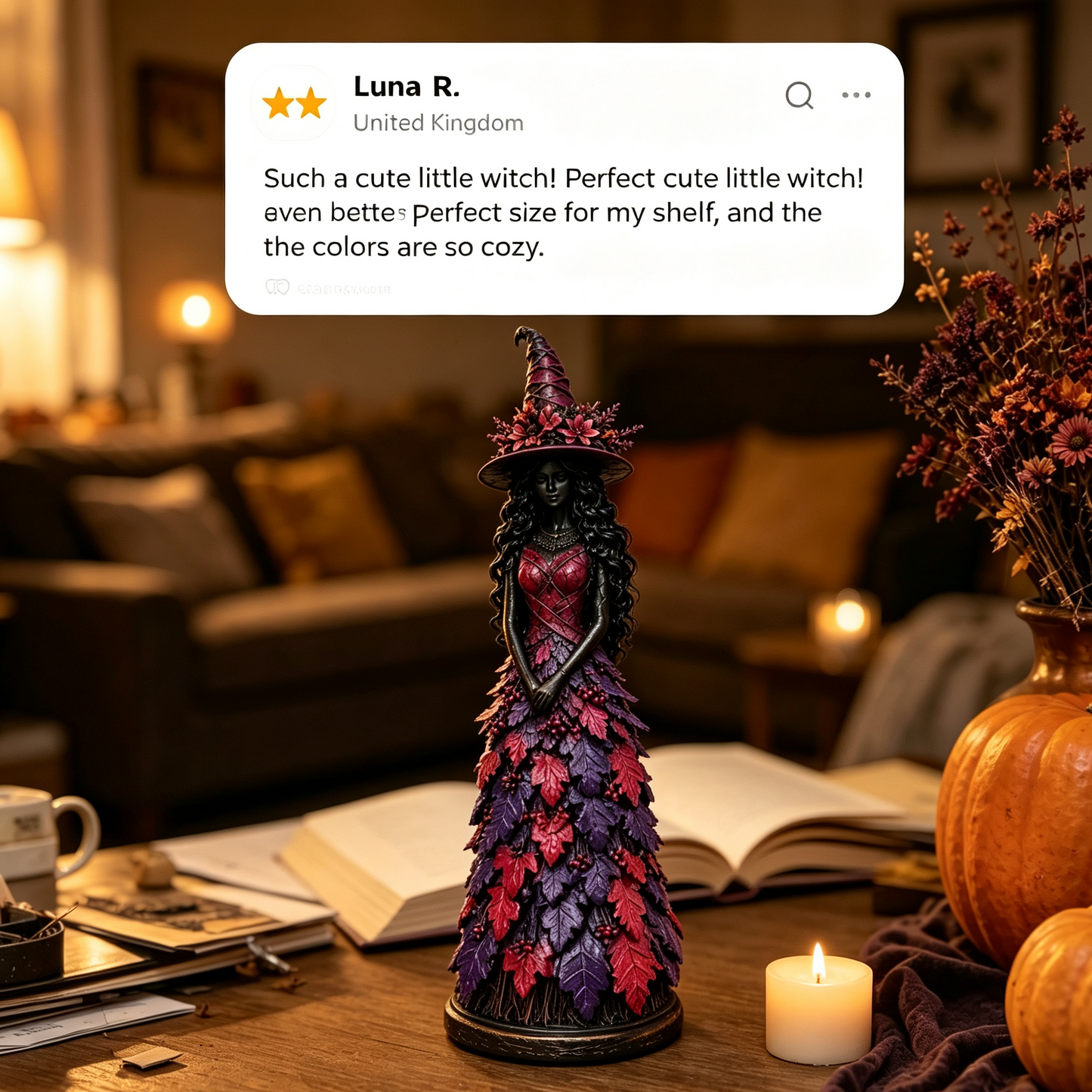 🔥LAST DAY 50% OFF - 🧙‍♀️Enchanted Autumn Witch Figurine (📦Buy 2 Free Shipping)