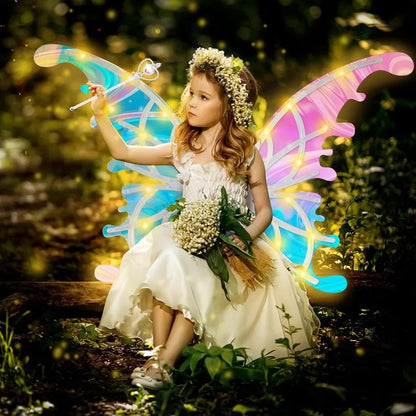 Glowing Fairy Wings For Girls Pretend Play Dress-up toys , Butterfly Wings for 3+ year Years Girls, Fun Play, Fancy Toy for Kids Halloween, Christmas Birthdays gift
