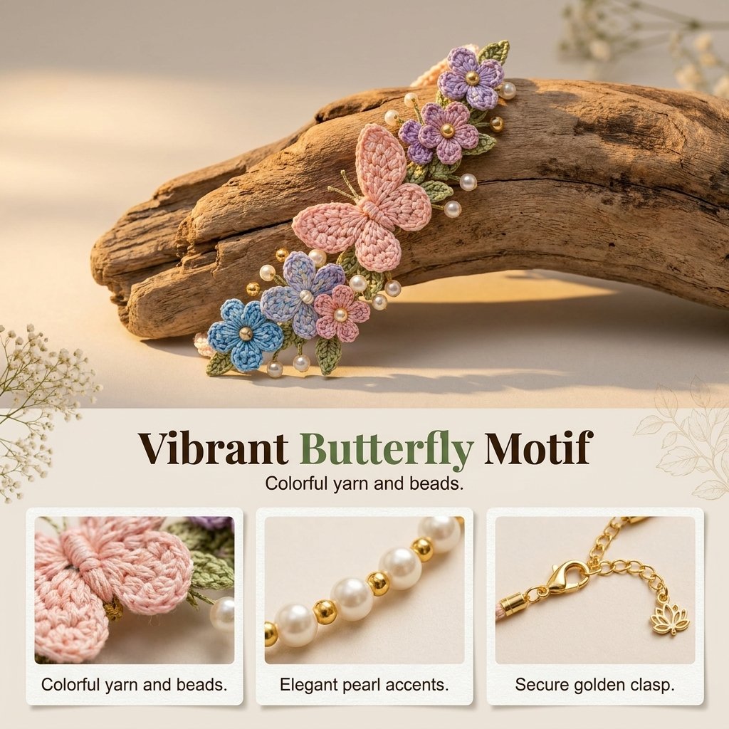 🌿🌸 DIY Nature-Inspired Crochet Bracelet Kit – Create Beautiful Handmade Floral Bracelets