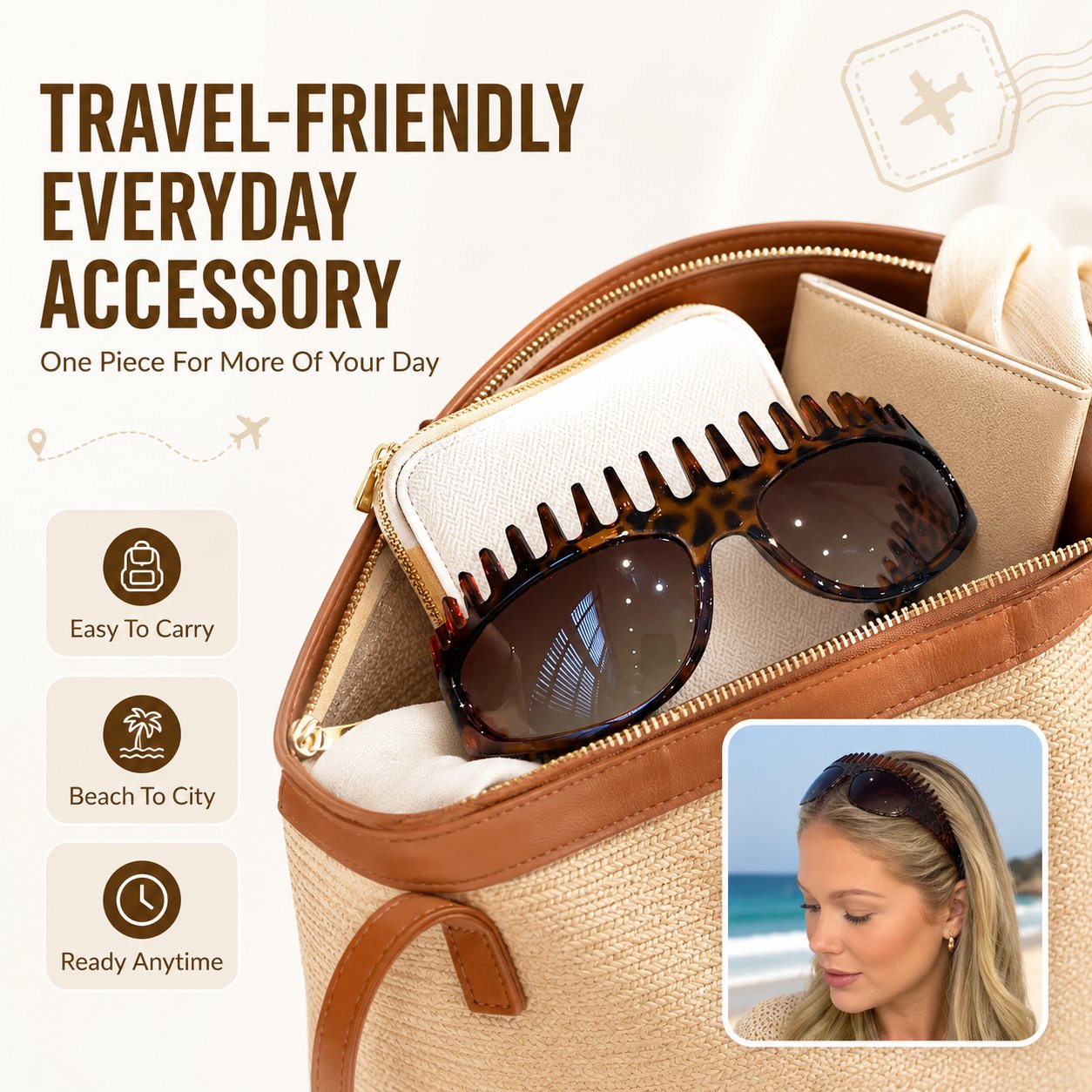 ⭐️Last Day 50% OFF😎 2-In-1 Tortoiseshell Headband Sunglasses – Stylish Shade & Hair Control in Seconds