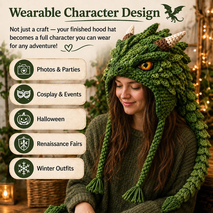 🔥LAST DAY 50% OFF - 🧵 Fantasy Hood Hat DIY Crochet Kit – Create Your Own Magical Wearable Character Hat