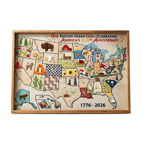 🎁LAST DAY Promotion-Wooden USA Map Puzzle 🗺️🔥