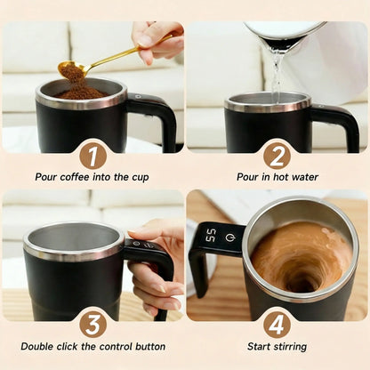 Rechargeable Magnetic Automatic Self‑Stirring Mug with Temperature Display