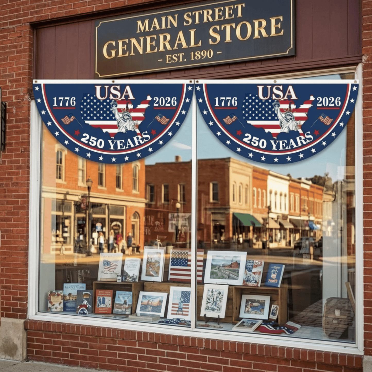 🎉 Celebrate USA’s 250th – Patriotic Half Round Banner 🦅