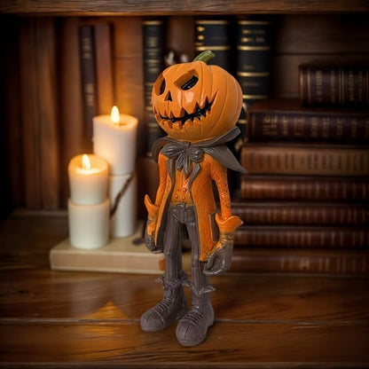 🎁✨️Only $38.98 This Week🌟🎃 Halloween Pumpkin Man Figurine – 👻Whimsical Autumn Tabletop Décor